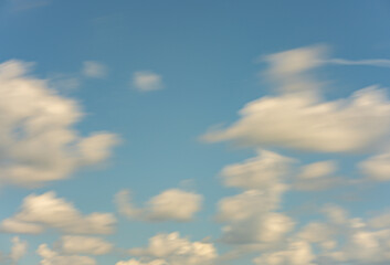 Long exposure motion blur clouds in the sky
