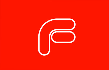 white red letter F alphabet logo design icon for company