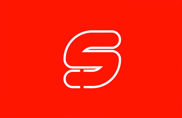 white red letter S alphabet logo design icon for company