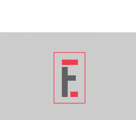 red grey logo e alphabet letter design icon for company