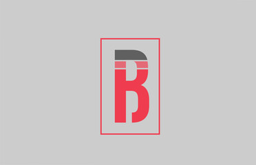 red grey logo B alphabet letter design icon for company