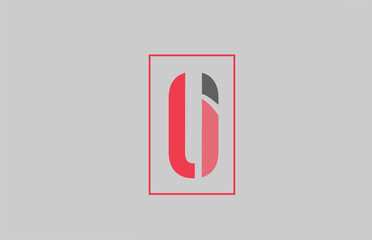 red grey logo O alphabet letter design icon for company