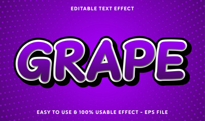 Grape editable text effect template with abstract style use for business brand and Company logo