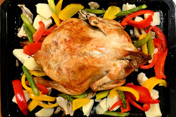 クリスマスパーティ用の手作りローストチキン