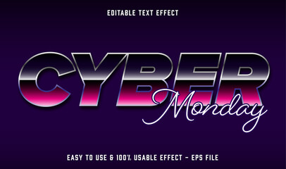 cyber monday editable text effect template with abstract style use for business brand and store campaign