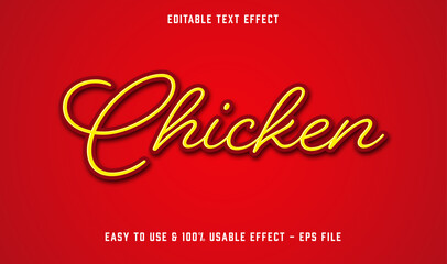 chicken editable text effect template with abstract style use for business brand and company logo