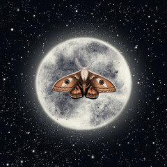 The Moon and a Moth/Butterfly - 463321945