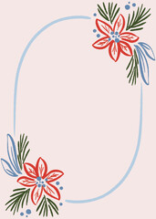 Obraz premium Christmas flower border illustration