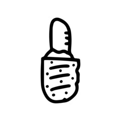 french hot dog line vector doodle simple icon