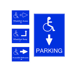 Wheelchair Accessible Building Signs. Braille Signs. Parking.