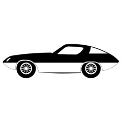 Simple Car Driving Sports Saloon #2 Line Art Silhouette Design Element Art SVG EPS Logo PNG Vector Clipart Cutting Cut Cricut