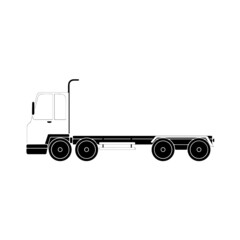 Fototapeta na wymiar Motor Truck #5 Lorry Front End Line Art Silhouette Design Element Art SVG EPS Logo PNG Vector Clipart Cutting Cut Cricut