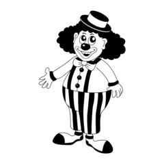 Happy Smiling Jolly Clown Line Art Silhouette Design Element Art SVG EPS Logo PNG Vector Clipart Cutting Cut Cricut