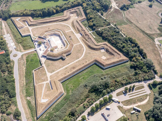 Aerial view of Csillagerod or star fort newly restored fortification multi function conference...