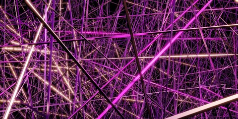 abstract background Intricate contrasting laser beams 3D illustration