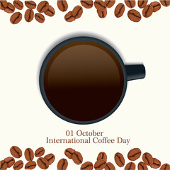 Illustration vector design of international coffee day. 1 october