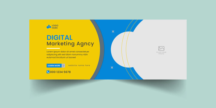 Corporate business social media design Facebook timeline cover template, web banner template