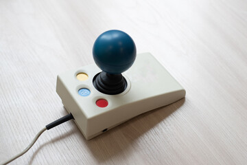 Close-up of a specialized computer mouse for people with cerebral palsy.