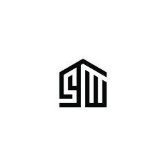 sw latter vector logo abstrack