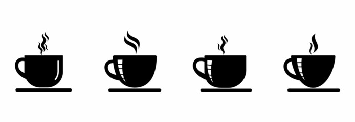 coffee cup icon set, coffee cup vector set, coffee cup logo