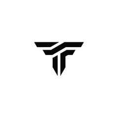 Initial letter TF logo design vector