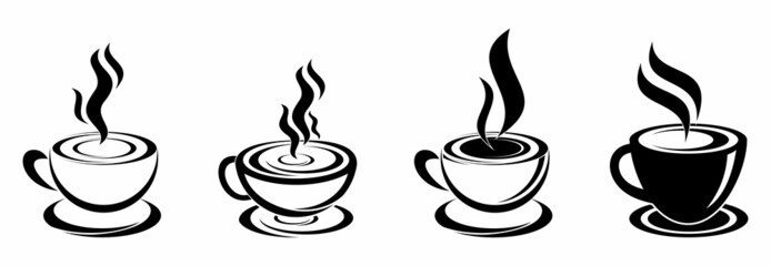 coffee cup icon set, coffee cup vector set, coffee cup logo