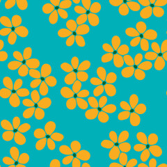 Floral Seamless Pattern. Simple Colorful Background with Flower.