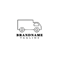 moving truck logo cartoon icon design template flat isolated vector illustration