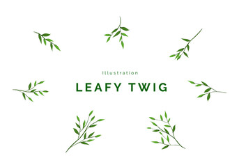 Illustration Vector Leafy Green Twig
