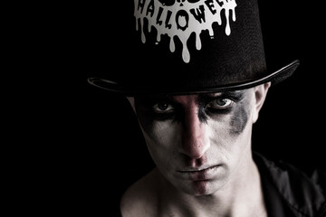 Brutal man face. Halloween concept. Portrait. Halloween concept. 