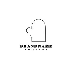 Obraz premium kitchen pot glove cartoon logo icon design template black isolated vector illustration
