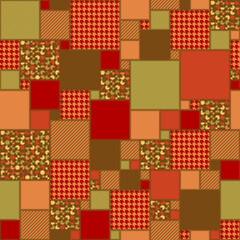 repetitive background in patchwork style. color scraps. vector seamless pattern. geometric shapes. fabric swatch. wrapping paper. continuous print. design element for textile, apparel, home decor