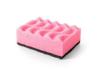 Obraz na płótnie Canvas Pink cleaning sponge on white background