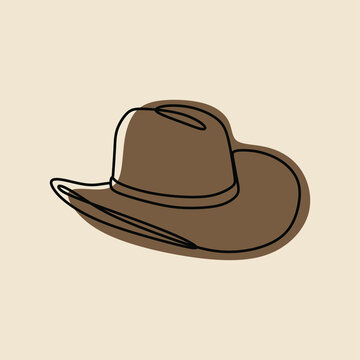cowboy hat oneline continuous line art