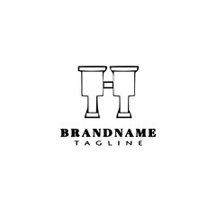 binoculars logo cartoon icon design template black isolated vector