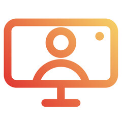 icon vector video conference outline Gradient style