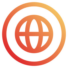 icon vector world wide web outline Gradient style