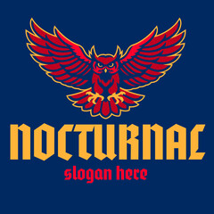 Fototapeta premium Nocturnal Owl Sport Logo Mascot