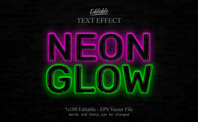 NEON GLOW Editable Text