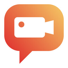 icon vector video chat Flat Gradient Style