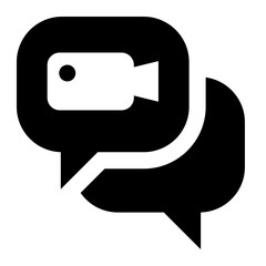 icon vector video chat Glyph Style