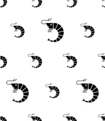 Shrimp Icon Seamless Pattern
