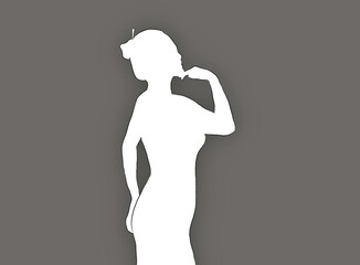 sexy woman icon on black background