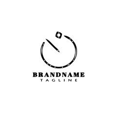 timer logo cartoon icon design template black isolated vector illustration