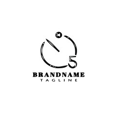 timer logo cartoon icon design template black isolated illustration