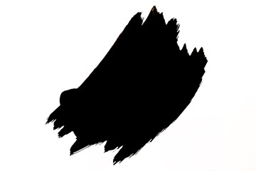Abstract black  ink brush strokes, brushes, lines against on white background.