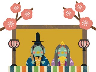 アマビエのお内裏様とお雛様