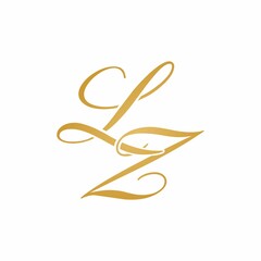 LZ initial monogram logo - obrazy, fototapety, plakaty