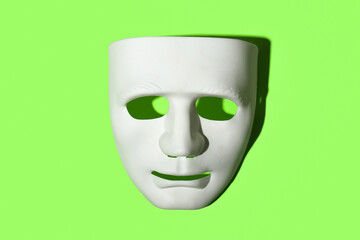 Guy Fawkes mask on color background