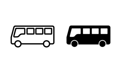 Bus icons set. bus sign and symbol